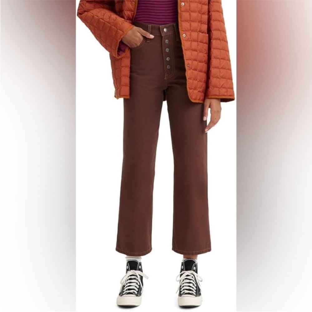 Levi's High-Rise Wide Leg Jeans in Brown